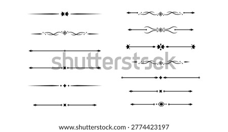 Vintage decorative lines. text dividers. Line border separators Vintage dividers. Vector illustration