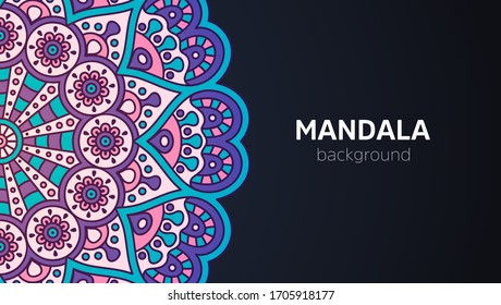 Vintage decorative mandala elements with background. Hand drawn ethnic design . Islam, Arabic, Indian, ottoman motifs.