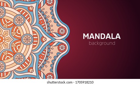 Vintage decorative mandala elements with background. Hand drawn ethnic design . Islam, Arabic, Indian, ottoman motifs.