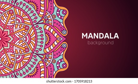 Vintage decorative mandala elements with background. Hand drawn ethnic design . Islam, Arabic, Indian, ottoman motifs.