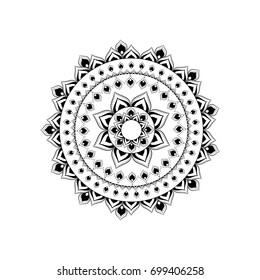 Vintage decorative mandala. Oriental pattern, vector illustration. Decorative round ornaments. Weave design elements. Unusual flower shape. Oriental vector.