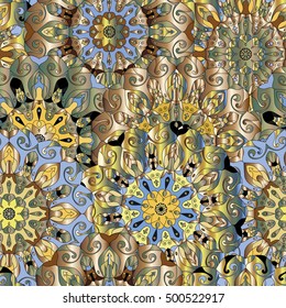 Vintage decorative mandala pattern. Islam, Arabic, Indian, ottoman motifs. Perfect for printing on fabric or paper. Can be used for greeting card or booklet background.