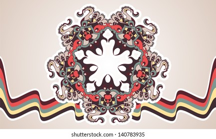 vintage decorative mandala star wave