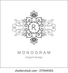 Vintage decorative monogram. Calligraphic logo. vector