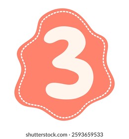 Vintage Decorative Number Set. Alphabet Number 3