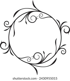 Vintage Decorative Ornament of Ellipse Natural Frame