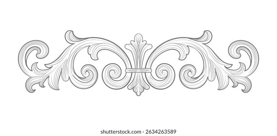 Vintage decorative ornament, frame swirls and scrolls retro design vector shape. element for design invitations paper, cards or textile. isolated on white