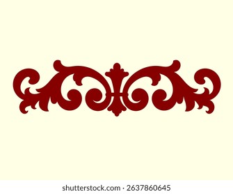Vintage decorative ornament, frame swirls and scrolls retro design vector shape. element for design invitations paper, cards or textile. red figure