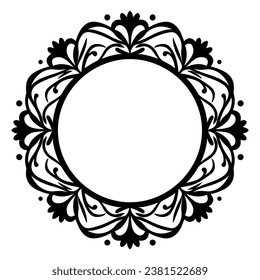 Vintage Decorative Ornamental Circle frame vector, Round vector ornamental Frame