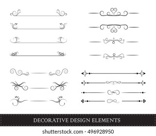 Vintage decorative ornaments.Set of calligraphic elements.Vector illustration.