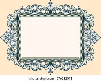 Vintage decorative ornate blank