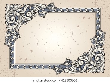 Vintage decorative ornate blank