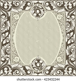 Vintage decorative ornate blank