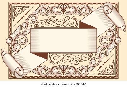 Vintage decorative ornate blank