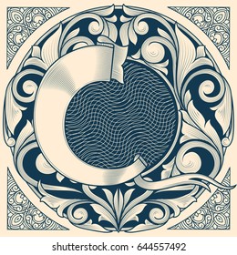 Vintage decorative ornate card