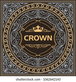Vintage decorative ornate label design