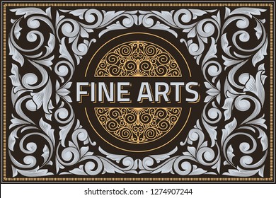 Vintage decorative ornate label design