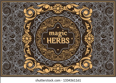 Vintage decorative ornate label design