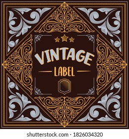 Vintage decorative ornate label design