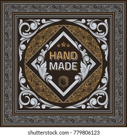 Vintage decorative ornate label design