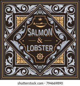 Vintage decorative ornate label design