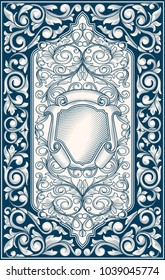 Vintage decorative ornate monochrome design