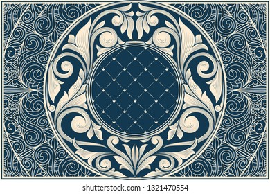 Vintage decorative ornate monochrome design