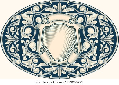 Vintage decorative ornate monochrome design