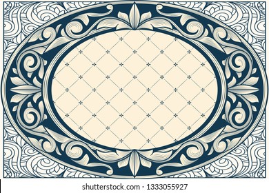 Vintage decorative ornate monochrome design