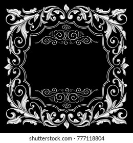 Vintage decorative ornate monochrome design