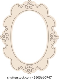 Vintage Decorative Oval Frame Vector Illustration