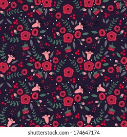 Vintage decorative pattern with small flowers.  Seamless  vintage pattern for fabric, paper and other printing and web projects.
