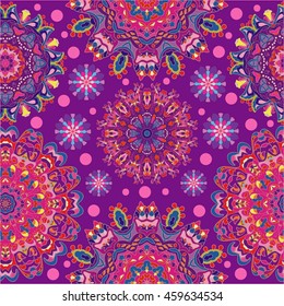 Vintage decorative pattern.Hand drawn background.Suitable for printing on fabric and paper. Arabic, Islam,Indian, ottoman motifs.