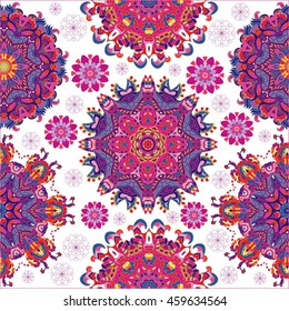 Vintage decorative pattern.Hand drawn background.Suitable for printing on fabric and paper. Arabic, Islam,Indian, ottoman motifs.