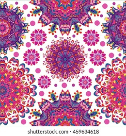 Vintage decorative pattern.Hand drawn background.Suitable for printing on fabric and paper. Arabic, Islam,Indian, ottoman motifs.