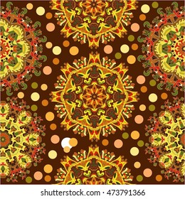 Vintage decorative pattern.Hand drawn background.Suitable for printing on fabric and paper. Arabic, Islam,Indian, ottoman motifs.