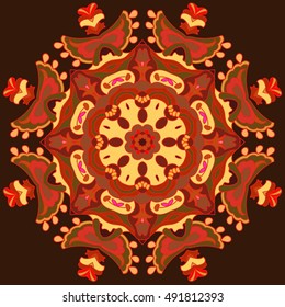 Vintage decorative pattern.Hand drawn background.Suitable for printing on fabric and paper. Arabic, Islam,Indian, ottoman motifs.You can change the background.