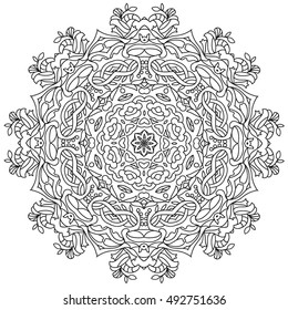 Vintage decorative pattern.Hand drawn background.Suitable for printing on fabric and paper. Arabic, Islam,Indian, ottoman motifs.You can change the background.