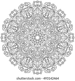 Vintage decorative pattern.Hand drawn background.Suitable for printing on fabric and paper. Arabic, Islam,Indian, ottoman motifs.You can change the background.