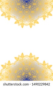 Vintage decorative round mandala elements and lace frame