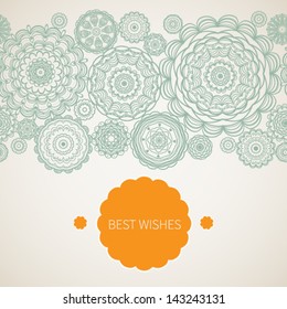 Vintage decorative seamless border with lacy ornament. Place for your text. It can be used for decorating of invitations, cards and decoration for bags.