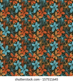 Vintage decorative seamless lacy pattern with flowers. Template for textile, wallpapers, curtains, decoration