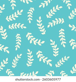 Vintage Decorative seamless pattern in classic style with small flowers, ditsy. Light silhouettes of flowers, two-color ornament shabby chic