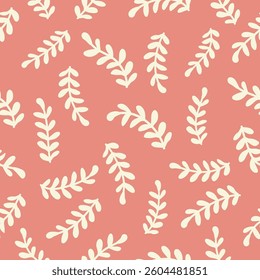 Vintage Decorative seamless pattern in classic style with small flowers, ditsy. Light silhouettes of flowers, two-color ornament shabby chic