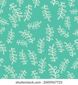 Vintage Decorative seamless pattern in classic style with small flowers, ditsy. Light silhouettes of flowers, two-color ornament shabby chic