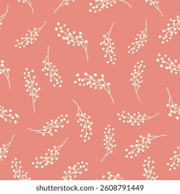 Vintage Decorative seamless pattern in classic style with small flowers, ditsy. Light silhouettes of flowers, two-color ornament shabby chic