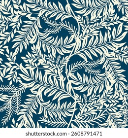 Vintage Decorative seamless pattern in classic style with small flowers, ditsy. Light silhouettes of flowers, two-color ornament shabby chic