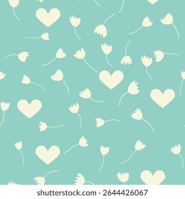 Vintage decorativo sem emenda padrão em estilo clássico com flores pequenas, ditsy. Silhuetas claras de flores, ornamento de duas cores shabby chique