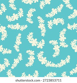 Vintage decorativo sem emenda padrão em estilo clássico com flores pequenas, ditsy. Silhuetas claras de flores, ornamento de duas cores shabby chique
