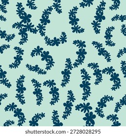 Vintage decorativo sem emenda padrão em estilo clássico com flores pequenas, ditsy. Silhuetas claras de flores, ornamento de duas cores shabby chique
